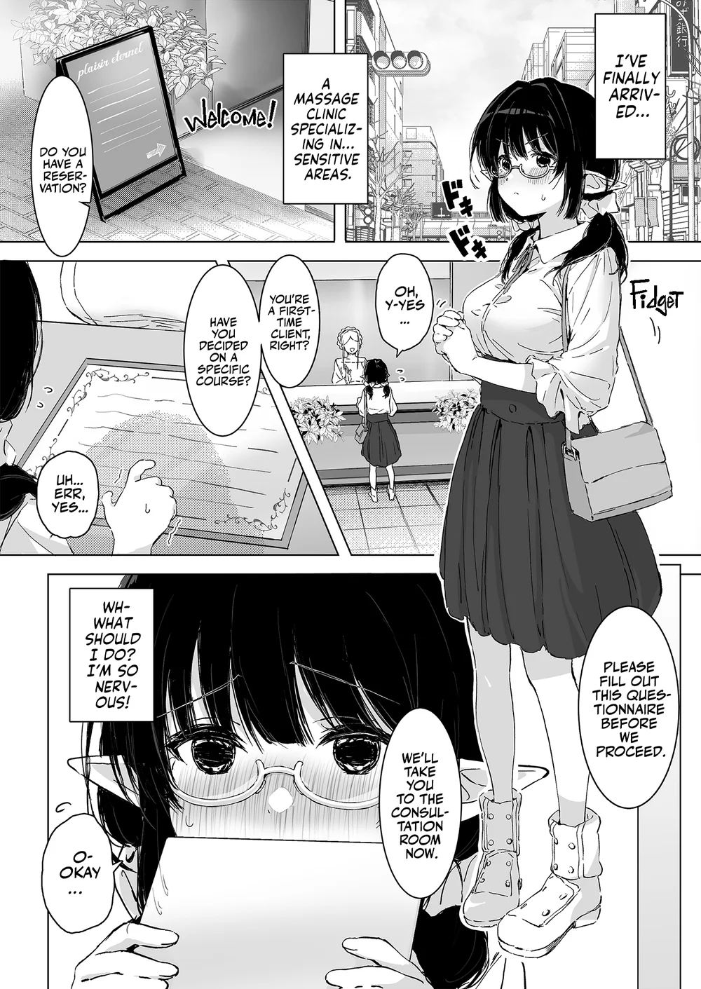 Jimime na Kurokami Elf-chan ga Ecchi na Massage-ten de Seikantai Kaihatsu Sarechau Ohanashi page 3