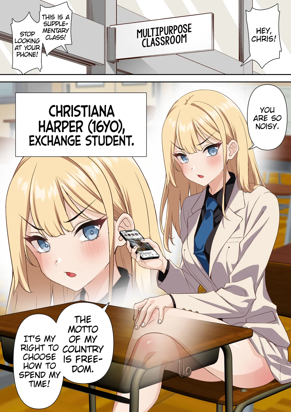 Ryuugakusei Chris no Saimin Dosukebe Ibunka Kouryuu page 1